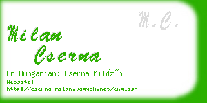 milan cserna business card